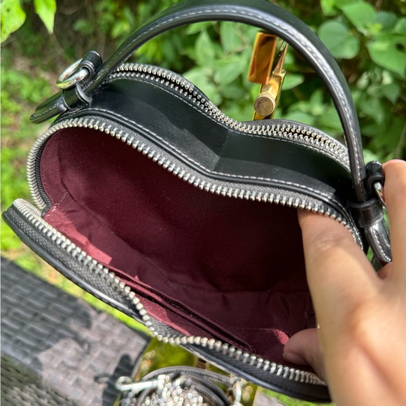 Coach Heart Crossbody Bag With Bow Print - Picture 10 of 14